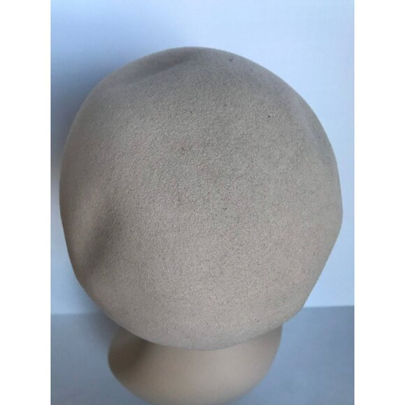 Vtg 1960's Original Design By Madcaps Paris New York Beige Bucket Hat Size S/M - Picture 3 of 8